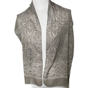 Classic Neutral Paisley Rectangle Scarf Lightweight Women‎ One Size
